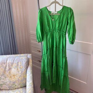 Trina Turk “Dreamworthy” Linen Maxi Dress in Vivid Green (S, NWT)